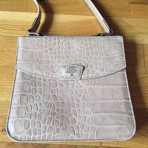Vintage Mulberry CrocEmbossed Leather Shoulder Bag